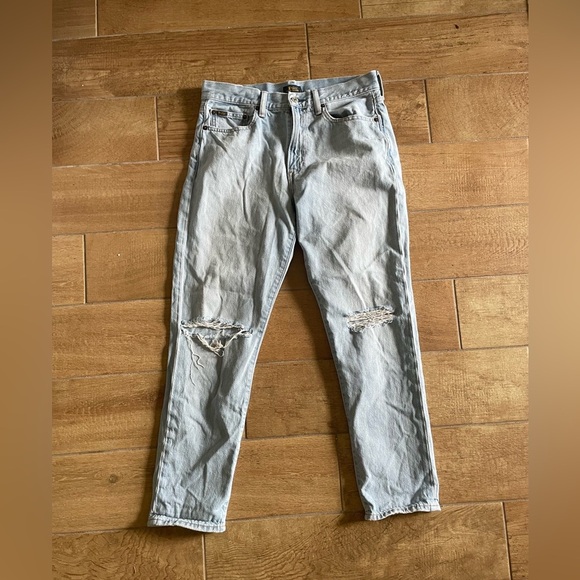 Polo Ralph Lauren Light Blue high rise straight leg distressed Jeans 28 - Picture 2 of 13